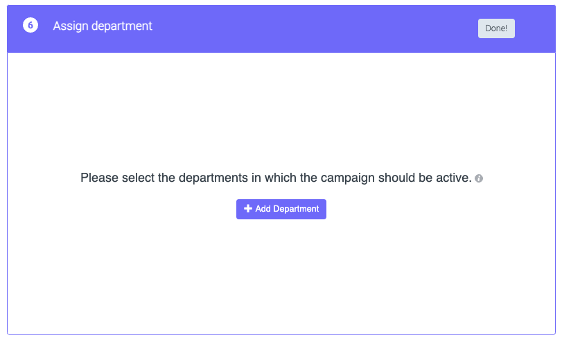 Assign a campaign to the designated department.