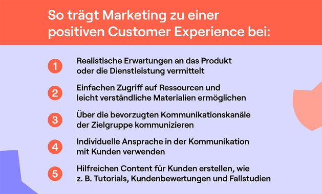 Durch kundenorientierte Inhalte beeinflusst das Marketing die Customer Experience positiv.