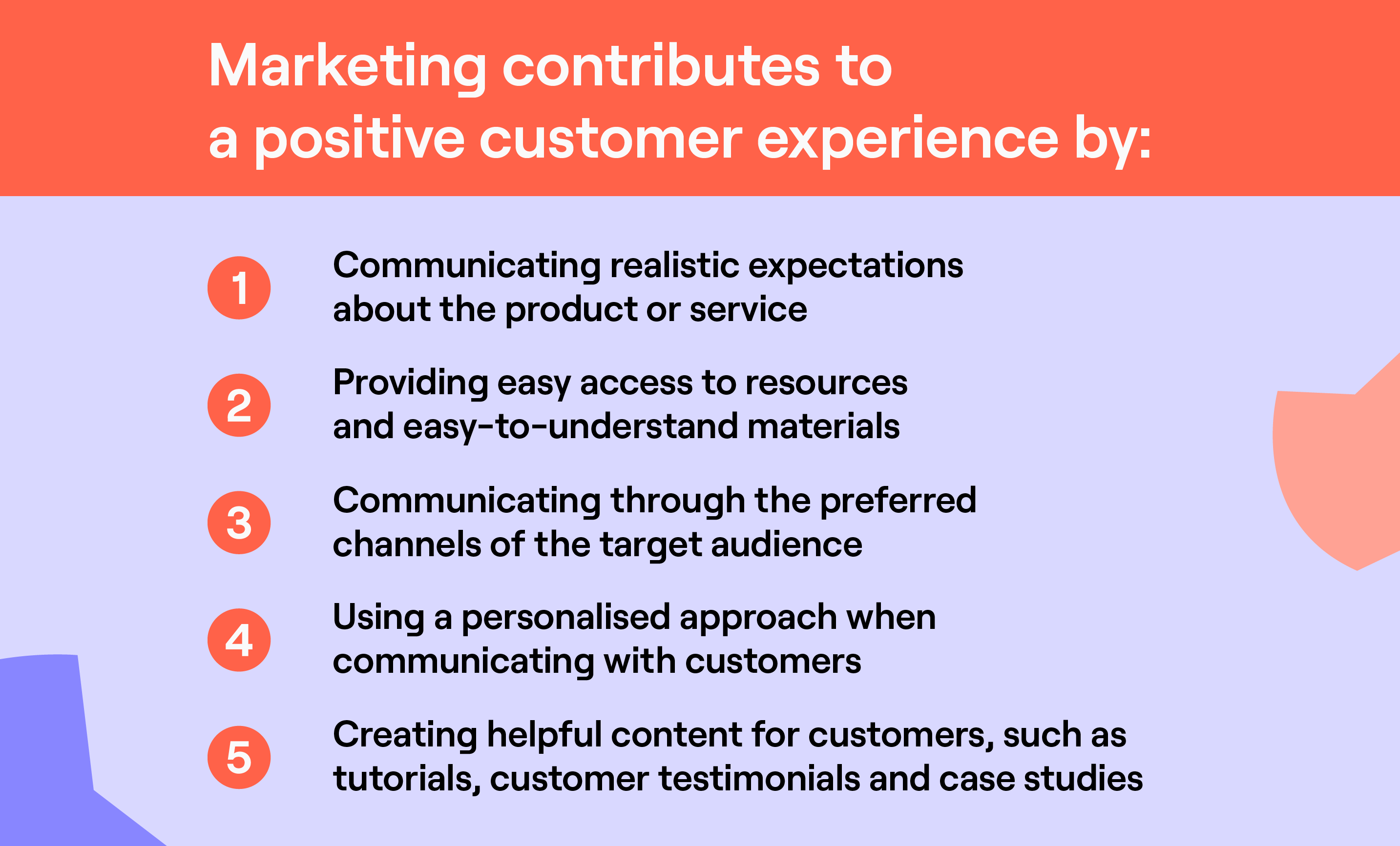 Through customer-oriented content, marketing positively influences the customer experience.