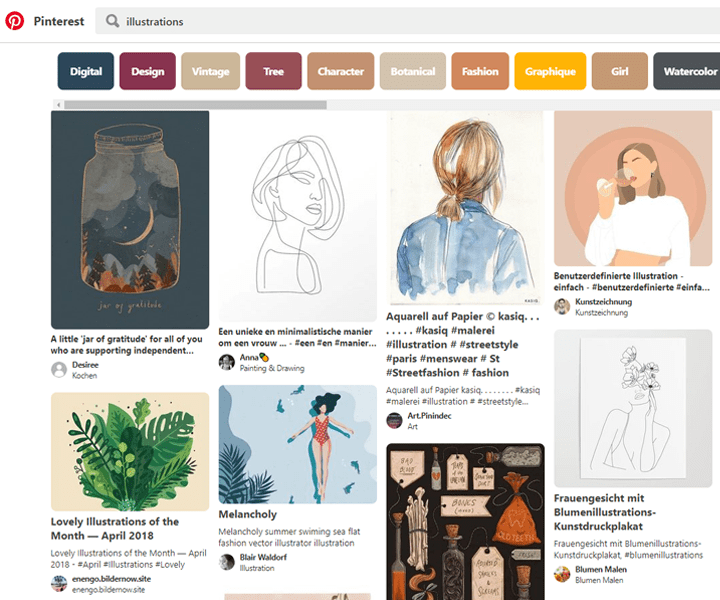 Illustrations Pinterest